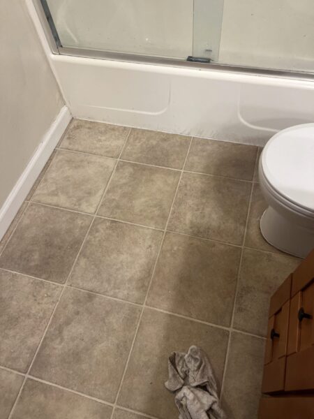 linoleum tile floor installation in San Jose Bathroom